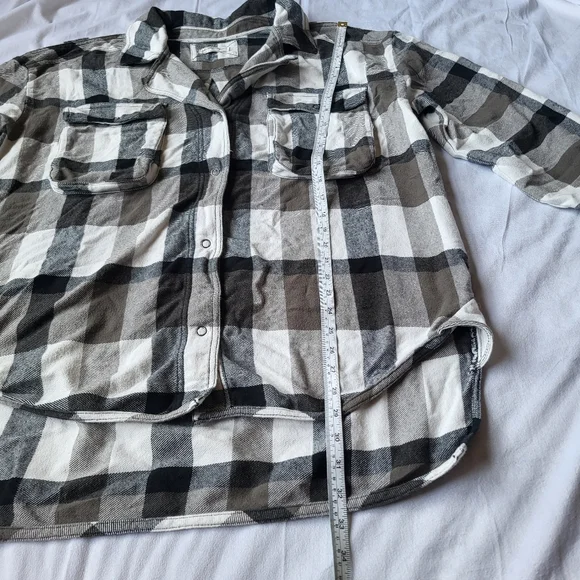 We The Free/Free People Izzy Cargo Plaid Flannel Shirt Size Large - Picture 10 of 10